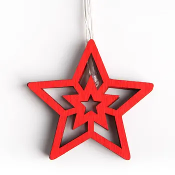 

LED String Lights for Christmas with Wood Ornaments from Original Design Manufacturer Bulk Order Wholesale Star LED Decoration D
