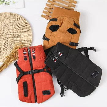 

Pet Clothes Dogs Clothes Warm Winter Dog Cotton Vest with Trappable Chest Strap for Christmas Small Big Dog Coat Chihuahua