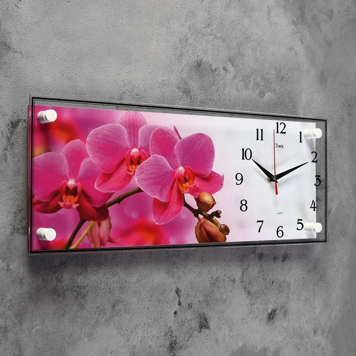 Horloge murale-peinture, série: fleurs, 
