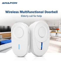 Sonnette de porte intelligente sans fil, auto alimentée, étanche IP44, anneau de maison 150M, récepteur à distance, appel d'urgence, ensembles d'alarme de sécurité 