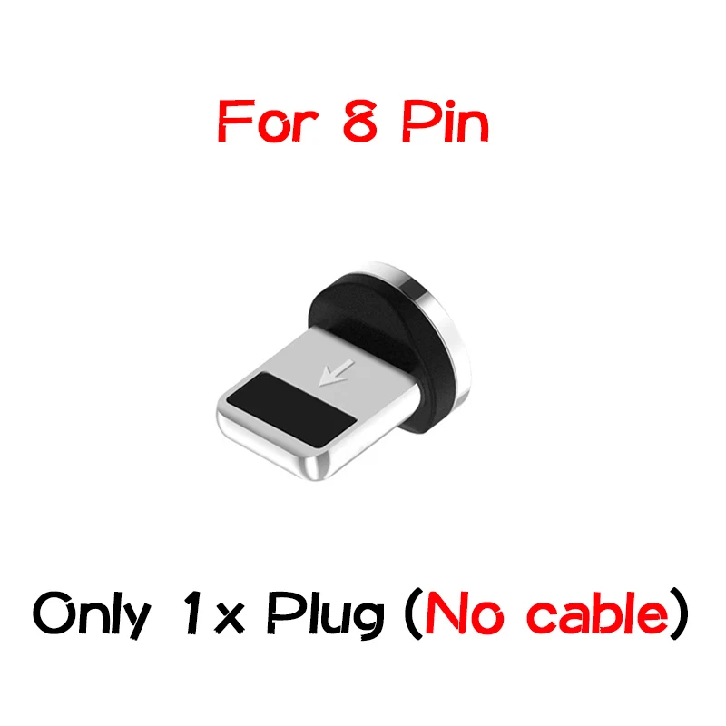 Магнитный usb-кабель для быстрой зарядки, магнитный кабель типа C для зарядки и передачи данных, шнур для мобильного телефона, 1 м, 2 м, кабель Microusb type-C для iPhone - Цвет: Plug for 8 Pin