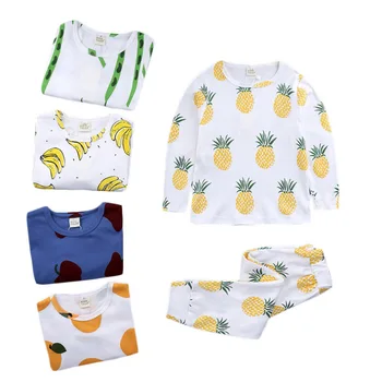 

Boys T-shirt Kids Tees Baby Child Boy Cartoon Tops Spring Children Tee Long Sleeve Cotton Fruit Print Autumn clothing set 18M-8Y