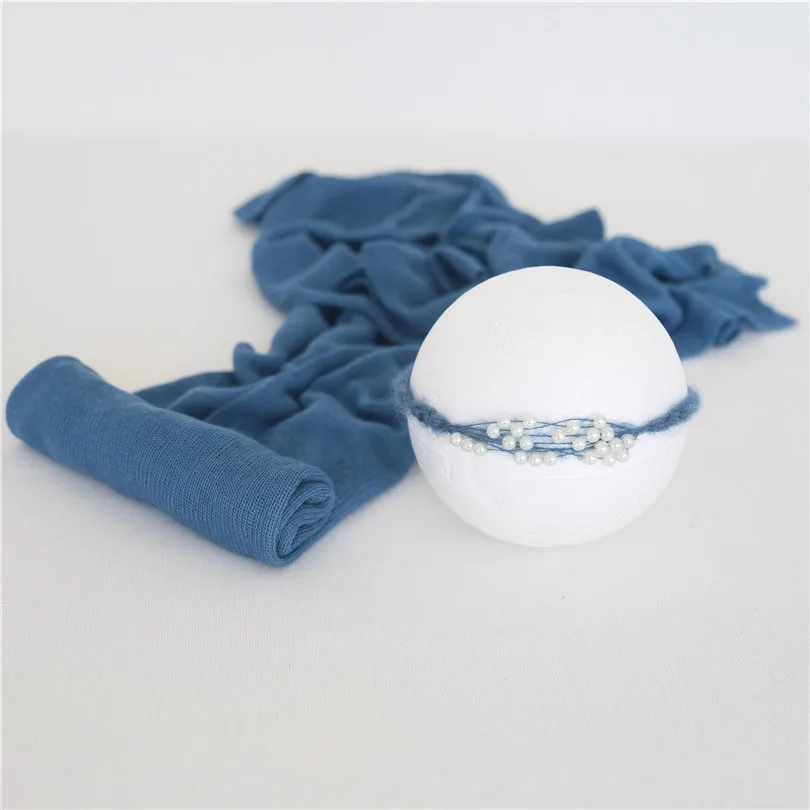 Stretch wrap P Трикотажная обертка для новорожденных, комплект для пеленания и повязки на голову для новорожденных, детская корзина, наполнитель, реквизит для фотосъемки - Цвет: Stretch wrap P