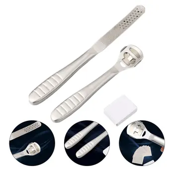

3pcs Stainless Steel Callus Treatment Professional Practical Callus Grinder Extra Blades Foot Scraper for Home Salon