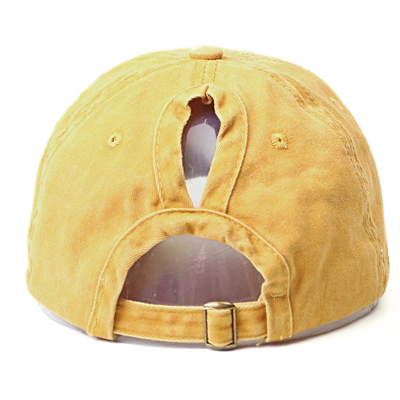 Women Hollow Out Ponytail Baseball Cap Washing Hats Denim Hunting Sunhat Cotton Outdoor Sports Simple Vintag Visor Casual Cap baseball cap sun hat