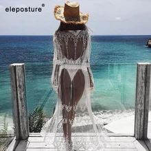 Сексуальное кружевное прозрачное пляжное покрывало, женское бикини, длинное пляжное платье, туники, купальник, купальный костюм, накидка, пляжная одежда