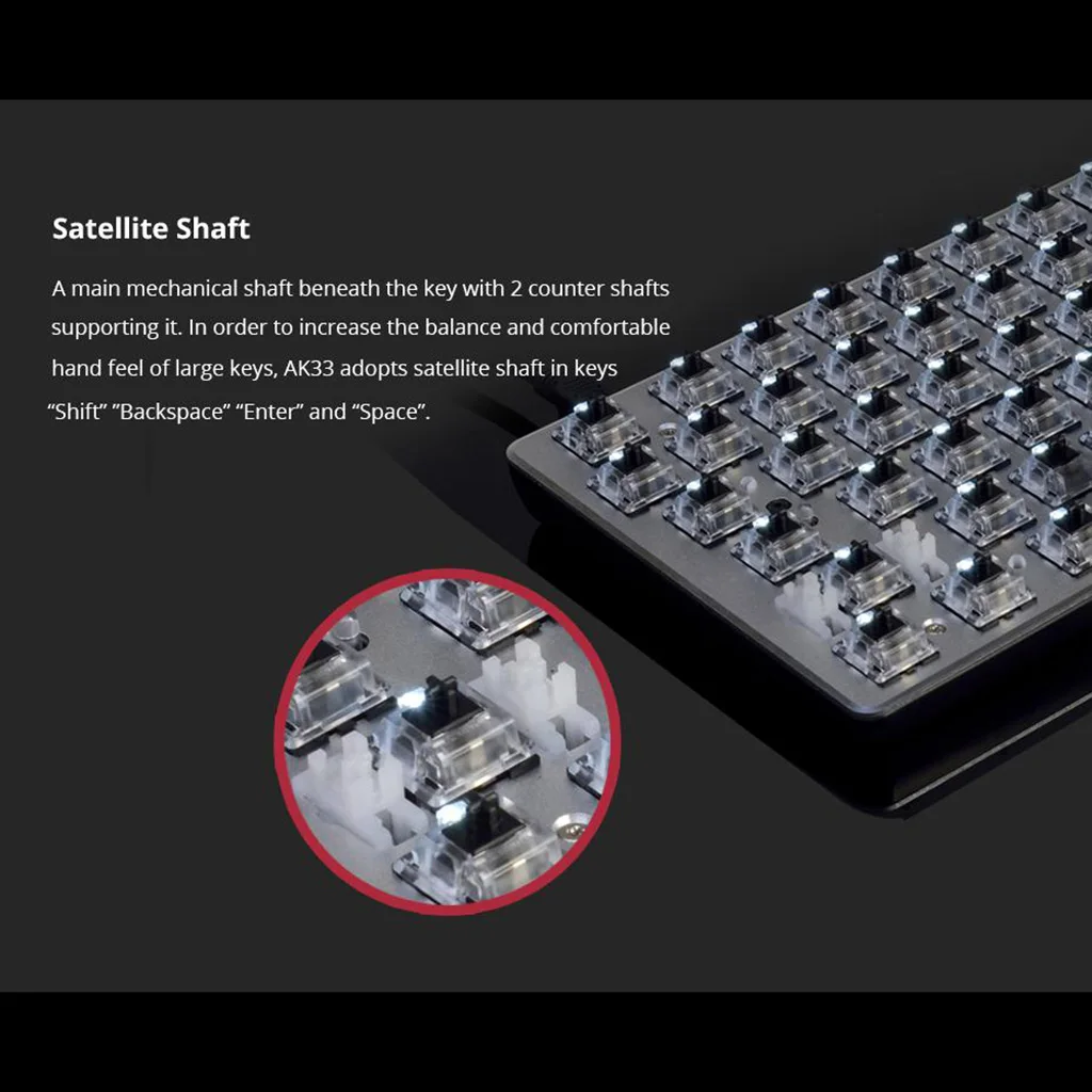 AJAZZ RGB Mechanical Keyboard Mini 82 Keys Layout Blue Black Switches Wired