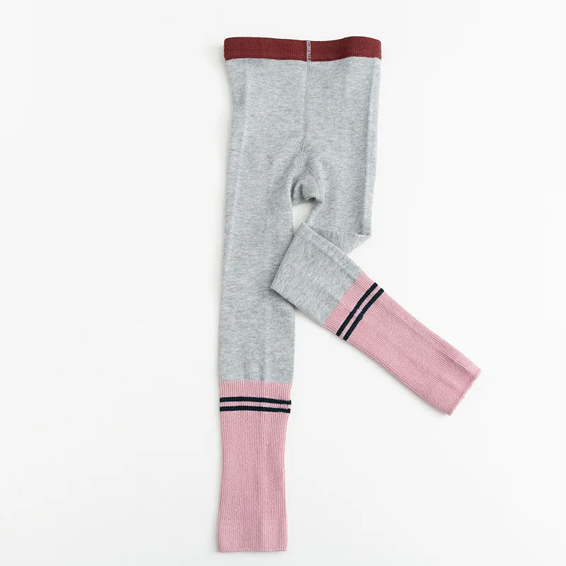 Light Grey Детские хлопковые леггинсы ярких цветов с одинаковым рисунком; сезон весна-осень; От 1 до 8 лет Детские колготки для школьников - Цвет: Light Grey