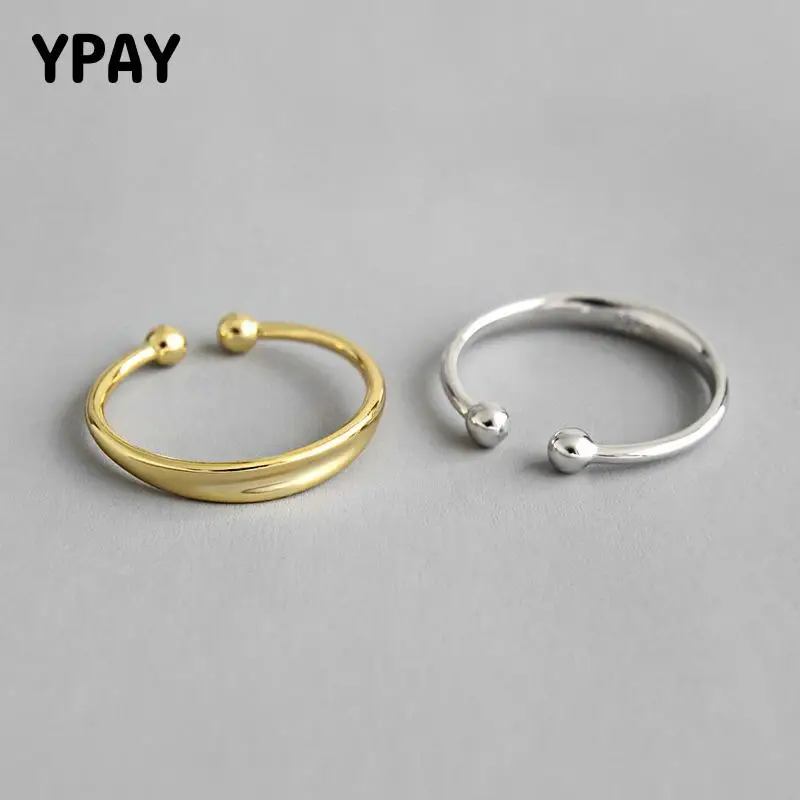 

YPAY 1 PC Pure 925 Sterling Silver Clip Earrings Ear Cuff For Women Lady Girl INS Geometric Circle Earring Fine Jewelry YME498