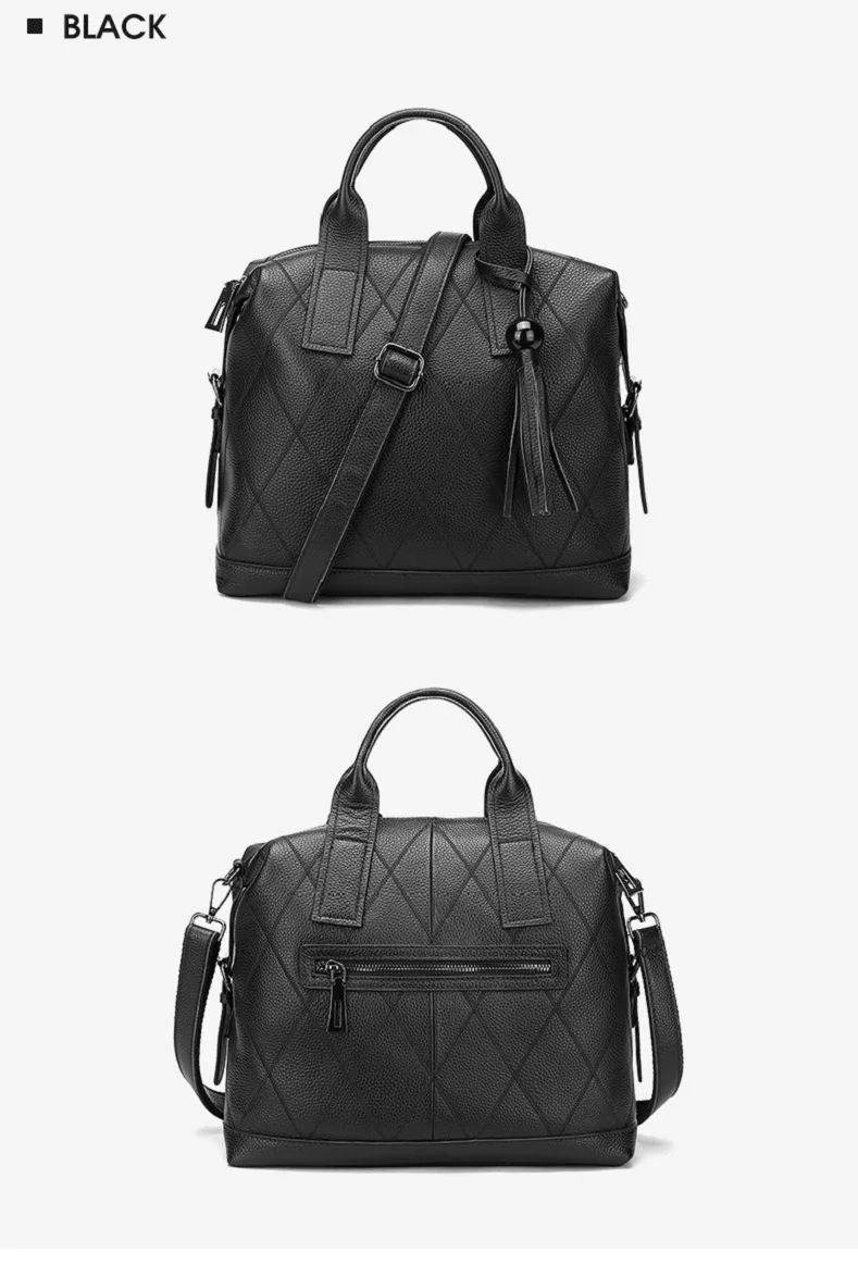 BISON DENIM Genuine Leather Women Shoulder Bags Large Capacity Crossbody bags for women Fashion Tassel Female Handbag B1858