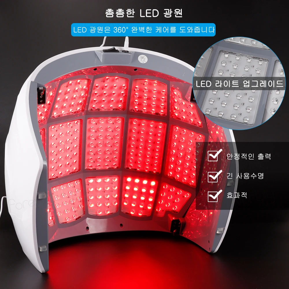  Round Foldable 4 Color PDT LED Photon Light Therapy Facial Mask Skin Rejuvenation Acne Remover Anti - 33040551373