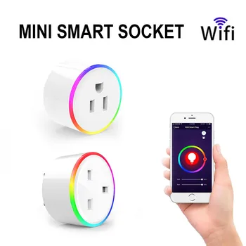 

Vococal Mini Smart Socket Wifi Outlet Plug with Night Light Timer Function Device Sharing for Alexa Google Home UK Plug