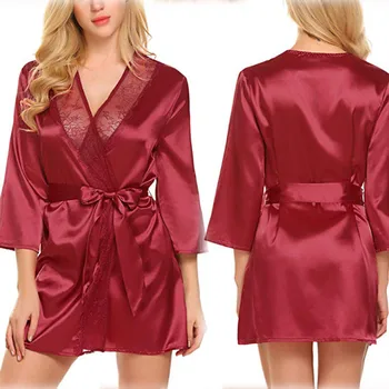 

Three-piece Suit Sexy Women Sleepwear Nighties 4 Color Smooth Soft Night Dress Women