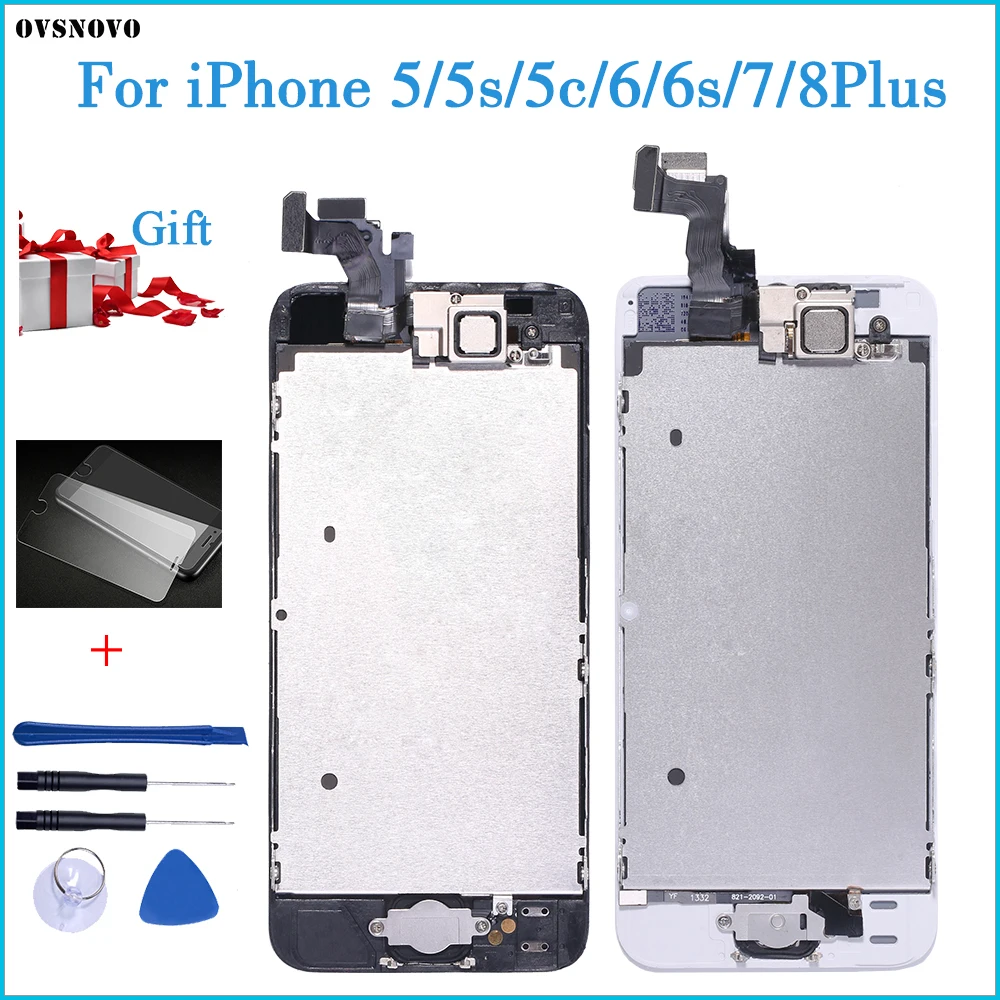ЖК дисплей в сборе для iPhone 5s 6s se 6 сенсорный экран с дигитайзером замена кнопки