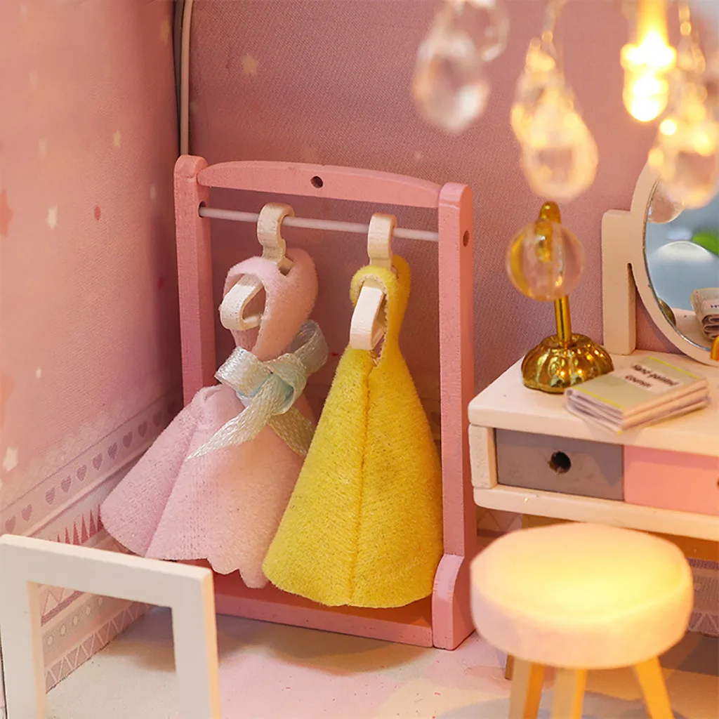 3D Деревянный DIY Миниатюрный изысканный кукольный дом мебель цветок украшение дома ювелирные изделия Ремесло игрушка девочка Рождество подарок на день рождения
