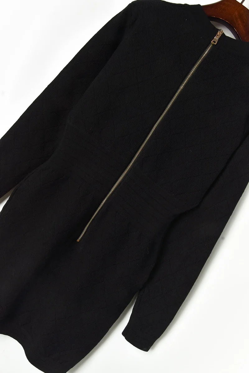 Новые сексуальные с глубоким v-образным вырезом, на пуговицах, с длинными рукавами Вязание Платья-свитеры Для женщин зимняя белая/черная мини-плотное прилегание вечерние Ночное платье
