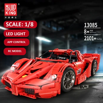 

13085 Motor Function Car The 1:8 Red FXX Racing Sport Car Set 2.4Ghz APP RC Car Model Kids Christmas Toys Building Blocks