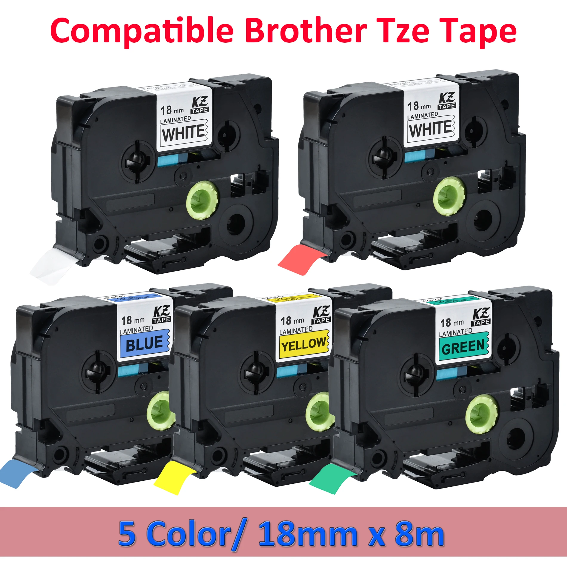 Cidy 5 рулонов смешанных TZe 241/441/541/641/741 ламинированные 18 мм tze этикетки для brother p touch