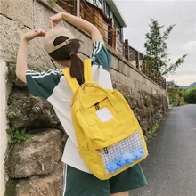 Повседневный Водонепроницаемый Прозрачный женский рюкзак, милые нейлоновые школьные рюкзаки для путешествий, Kawaii, маленькая утка, студенческий рюкзак, рюкзак для девочек-подростков, Новинка