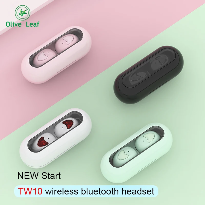 

New TW10 wireless bluetooth 5.0 headset TWS automatically pair Mini HIFI sound movement headphones one-click control