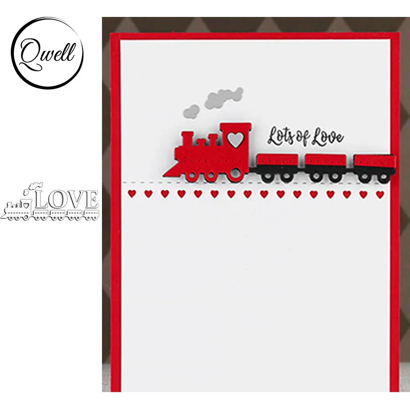 

QWELL Train and Words LOVE Metal Cutting Dies for Scrapbooking and Card Making Paper Embossing Craft New 2019 die cuts