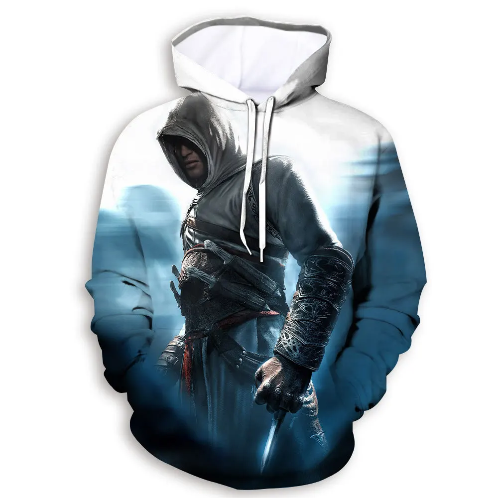 Серия Assassin's Creed, 3D принт, с капюшоном, мужская, повседневная, Молодежная, уличная, хлопок, хип-хоп, высокая, уличная, толстовка, модное пальто, спортивная одежда