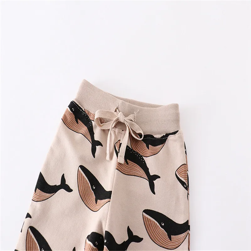 Jumping Meters Children's Animals Print Boys Girls Sweatpants Autumn Spring Whale Baby Trousers Pants Sport Harm Kids Lose Pant 6