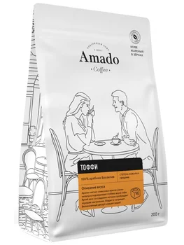 

Coffee Amado "toffy", flavored in grains, 200 gr
