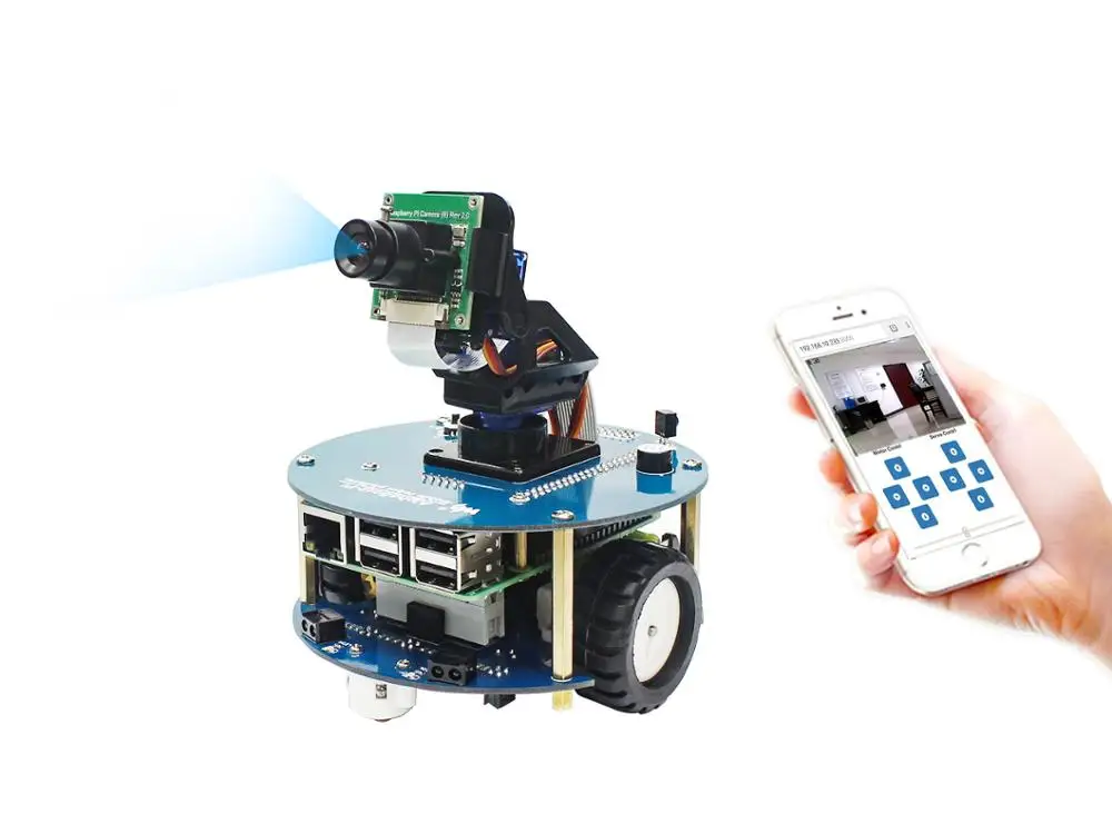 US $153.99 AlphaBot2 Wireless Video Smart Robot Powered By Raspberry Pi 4 Model B USEU Power Plug