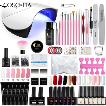 

COSCELIA Nail Kit Electric Nail Drill For Nails Art Manicure Tools Set 36W UV LED Nail Lamp Dryer Gel Polish Varnish Poly Gel