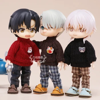 

Ob11 children's clothes 12 points BJD children's clothes beautiful knot pig head versatile badge Long Sleeve Sweater knitwear