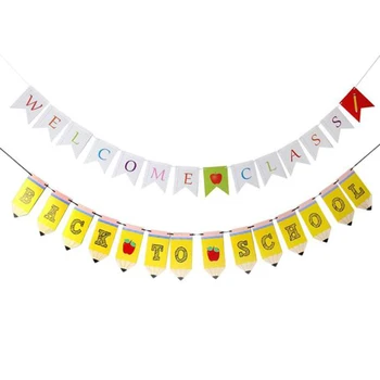 

1pcs Swallowtail Design Banner Welcome Class/Back to School Banner Opening Celebration Letter Classroom Arrangement Banner
