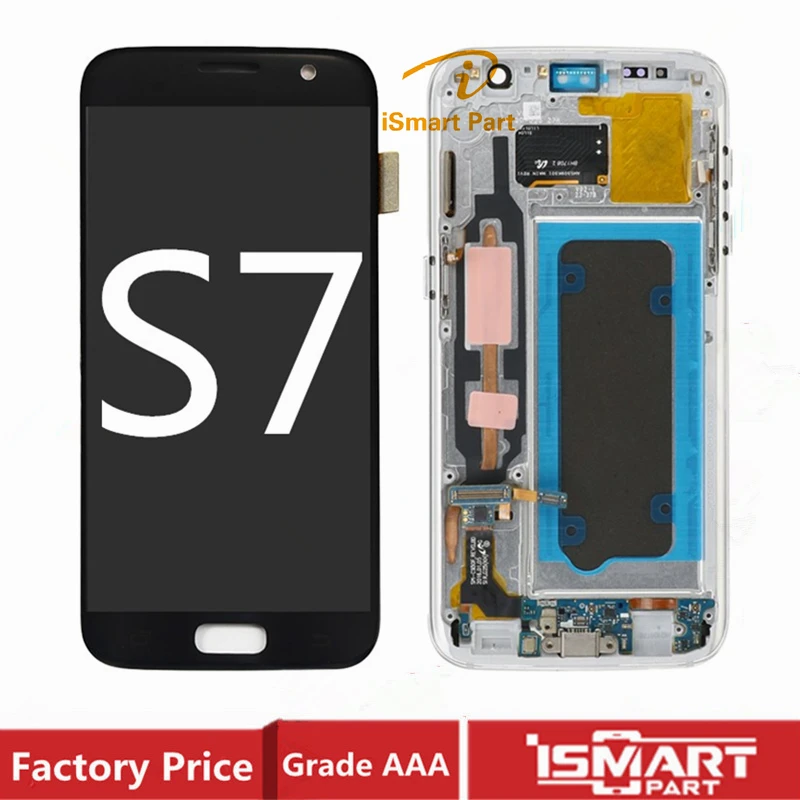 AMOLED ЖК дисплей для Samsung Galaxy S7 в сборе с сенсорным экраном дигитайзер G930 G930F G930FD G930S