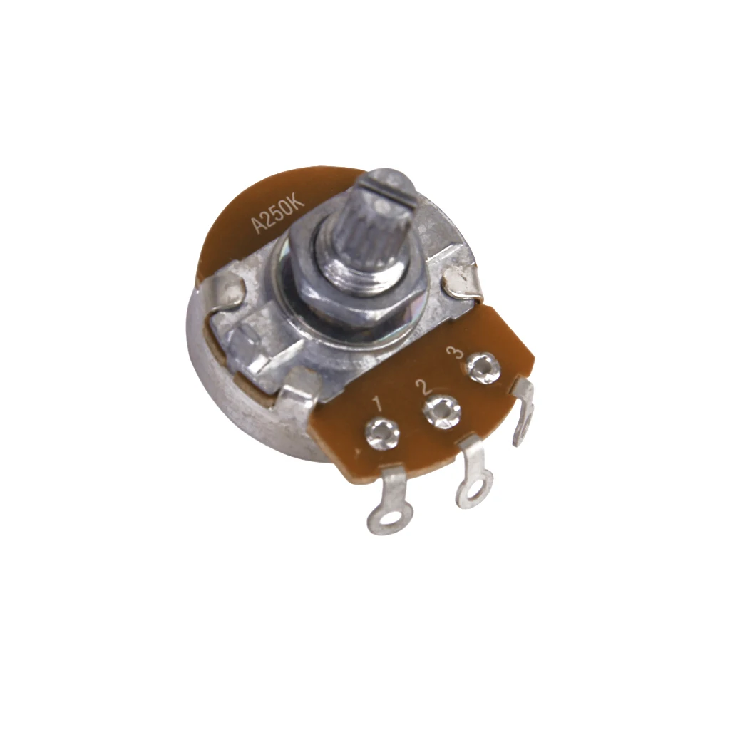 5pcs 250kohm Audio Potentiometer Split Shaft Guitar Volume Control