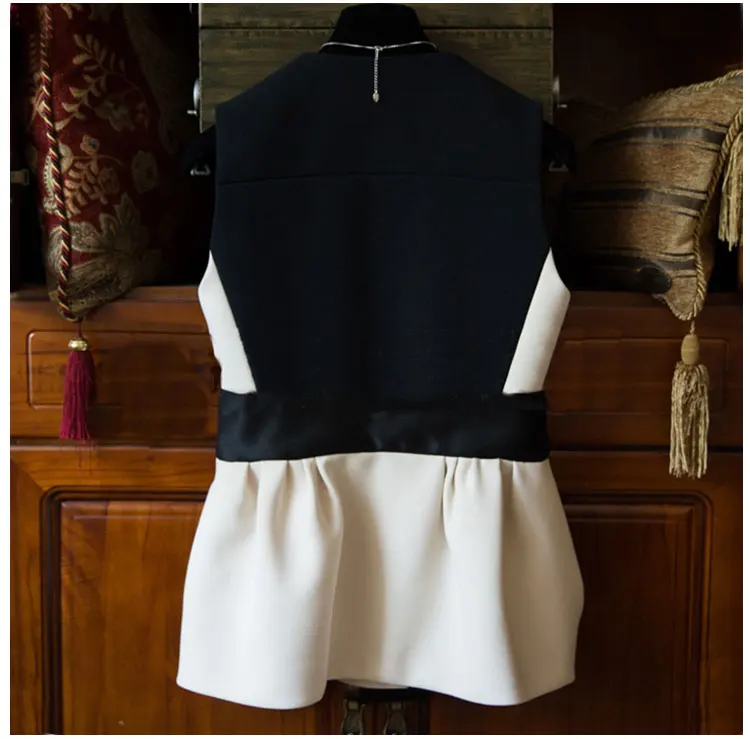 Han edition spring and summer new high quality stitching super show thin bowknot minus age temperament dress waistcoat jacket