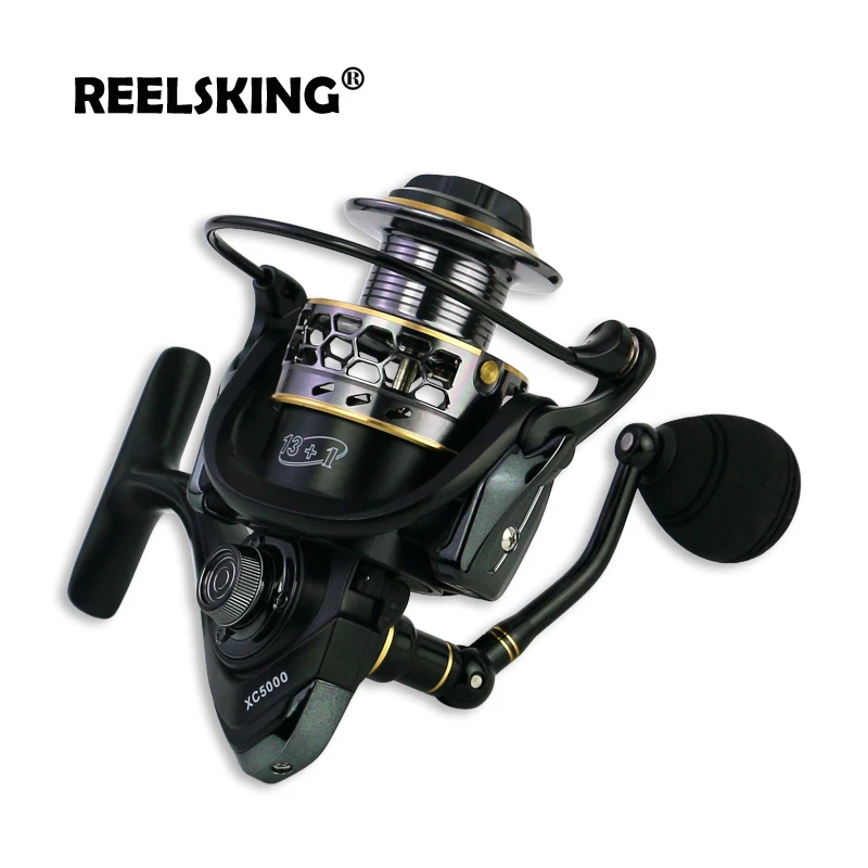 REELSKING Новинка 5,5: 1 спиннинговая катушка резные металла Катушка спиннинговая катушка для ловли рыбы в пресноводных водоемах