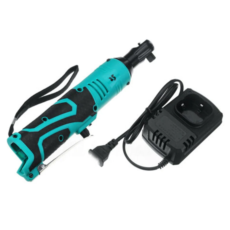 

28V Electric Wrench Kit 3/8 Cordless Ratchet Wrench Rechargeable Scaffolding 85NM Torque Ratchet Right Angle Wrench Tool 260RPM