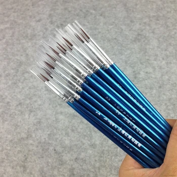 

10Pcs Nylon Hair Artist Paint Brush Acrylic Watercolor Round Fine Hand Point Tip G92E