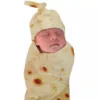 Baby Blanket+ Hat Burrito Baby Flour Tortilla Swaddle 100% Cotton Flannel Blanket Sleeping Swaddle Wrap For Baby Sleep 5