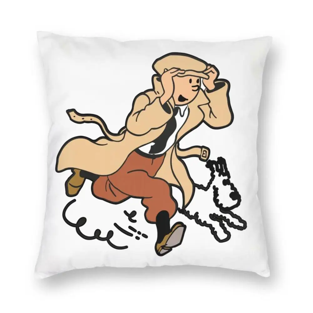 Тинтин и его собака Приключения Тинтина диванных подушек Чехлы бархатная