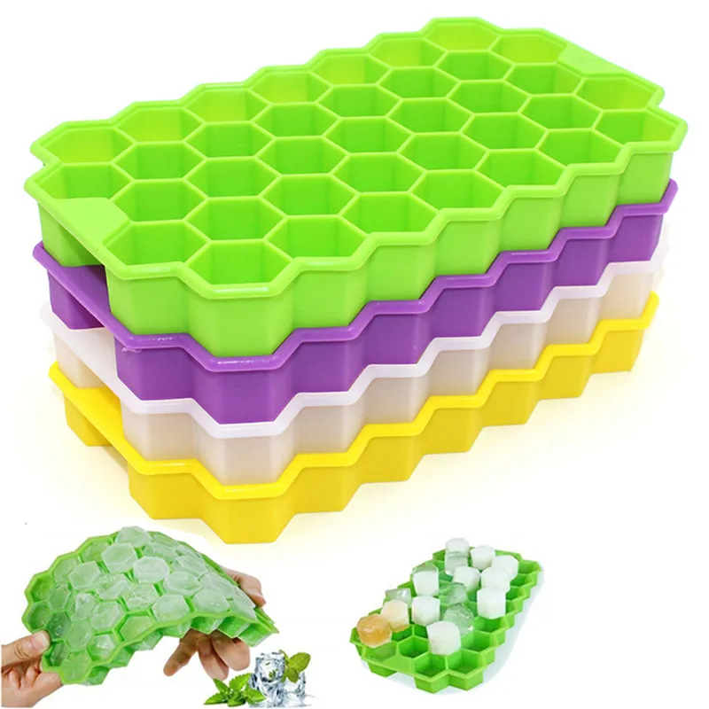 37 Cubes Home Honeycomb Shape Silicone Ice Cube Tray Mold Storage Container ice cube maker ice cream mold cube tray