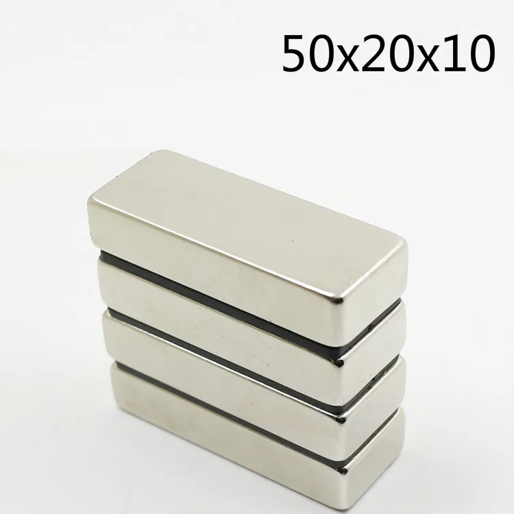 

50x20x10mm super strong sheet rare earth magnet with thickness 10mm rectangular neodymium magnet 50mm x 20mm x 10mm