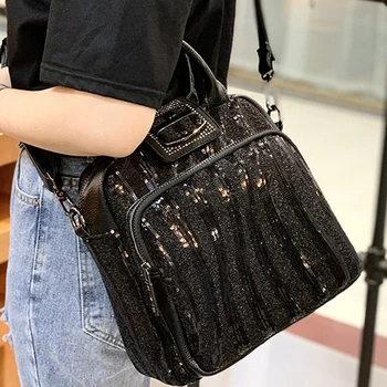 

Women's bags 2020 new trend fashion models multi-purpose large-capacity shoulder sequined portable messenger bag ladies bag