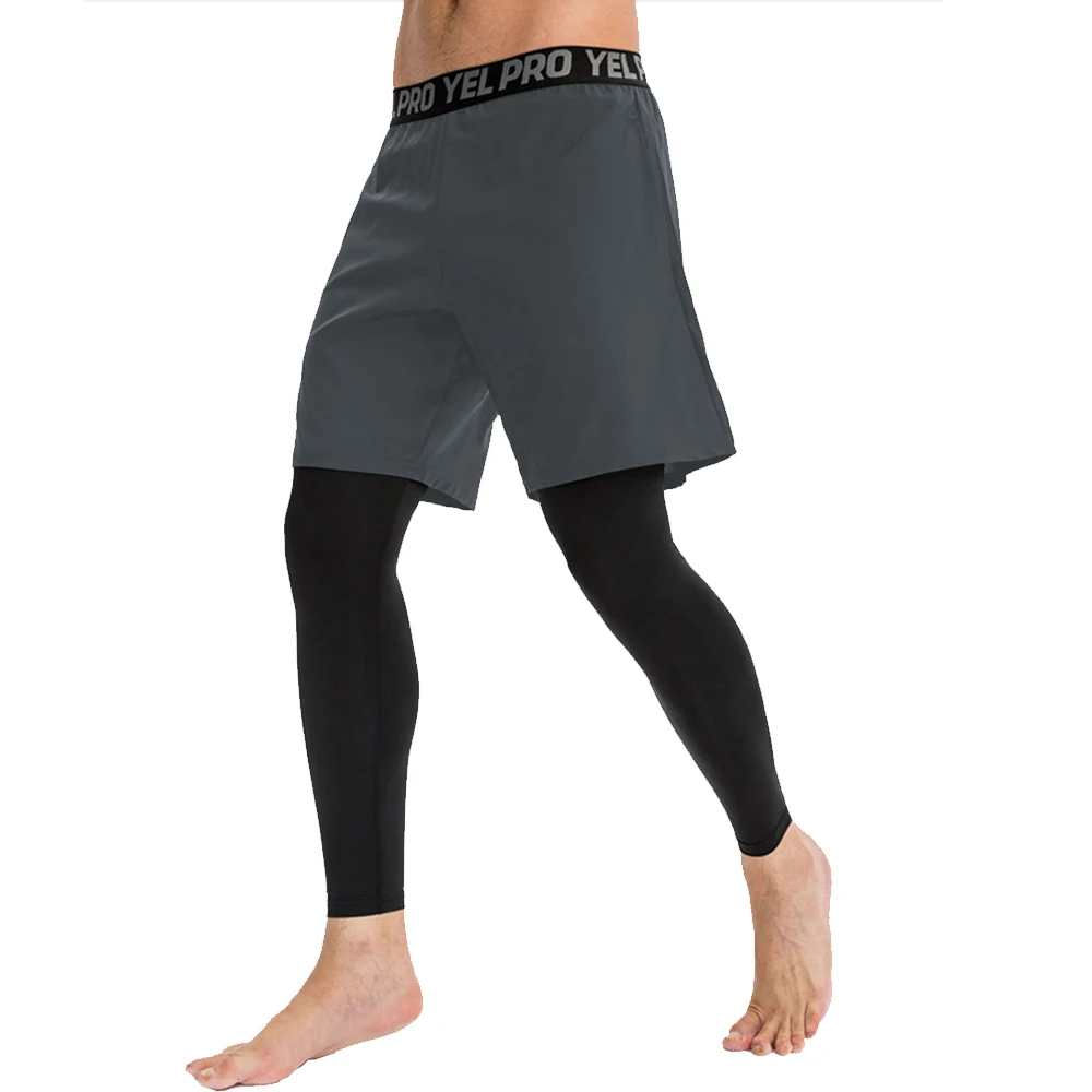 Mens Compression Leggings Fitness 2 in 