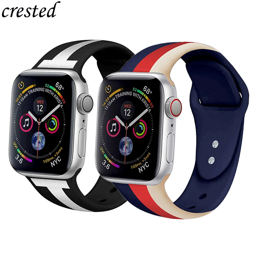 

Silicone Strap for Apple Watch band 44 mm 40mm iWatch band 42mm 38mm Sport belt bracelet correas Apple watch 4 3 21 Accessories