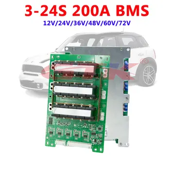 

GTK high current same port BMS 3-24S 200A continuous li ion lifepo4 12V 48V 72V protect board for power battery automobile