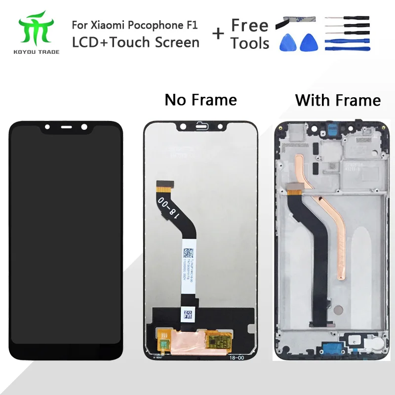 

6.18" For XiaoMi Pocophone F1 LCD Display and Touch Screen Assembly+Frame Repair Parts For XiaoMi Pocophone F1