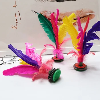 

19cm China Jianzi Footbal Foot Kick Handwheel Fancy Goose Feather Shuttlecock Fitness Entertainment For Physical Exercise