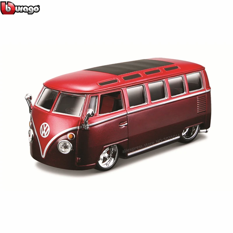 Bburago 1:32 Volkswagen Ретро автобус Винтаж моделирование брелок для автомобильных ключей модель плексигласа
