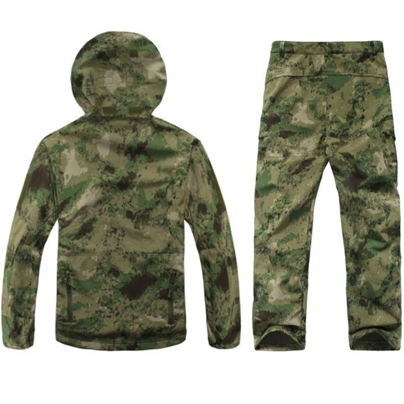  Tactical Softshell Camouflage Jacket Set Men Army Windbreaker Waterproof Hunting Clothes Set Milita